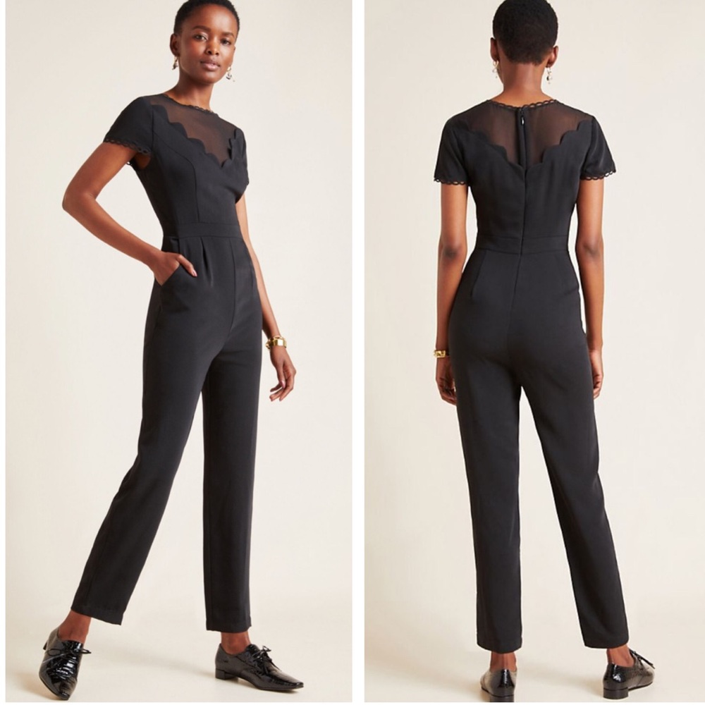 Anthropologie Adeline Scalloped Jumpsuit